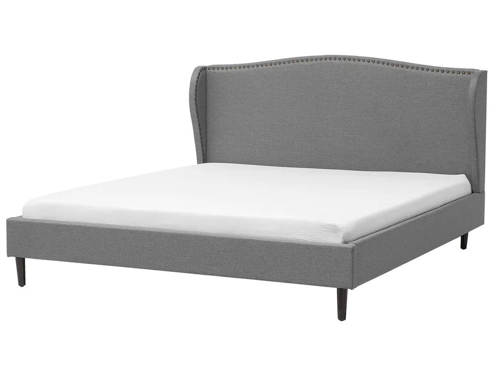 Grey fabric super king bed 