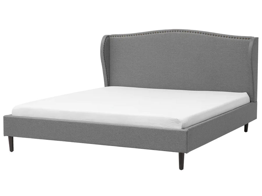 Grey fabric super king bed 