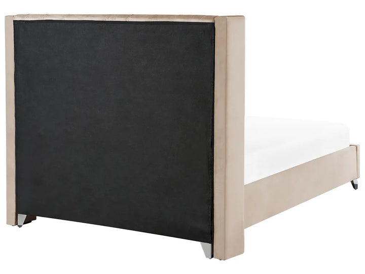 Bed Velvet 180 x 200 cm (EU Super King) Beige Harlow
