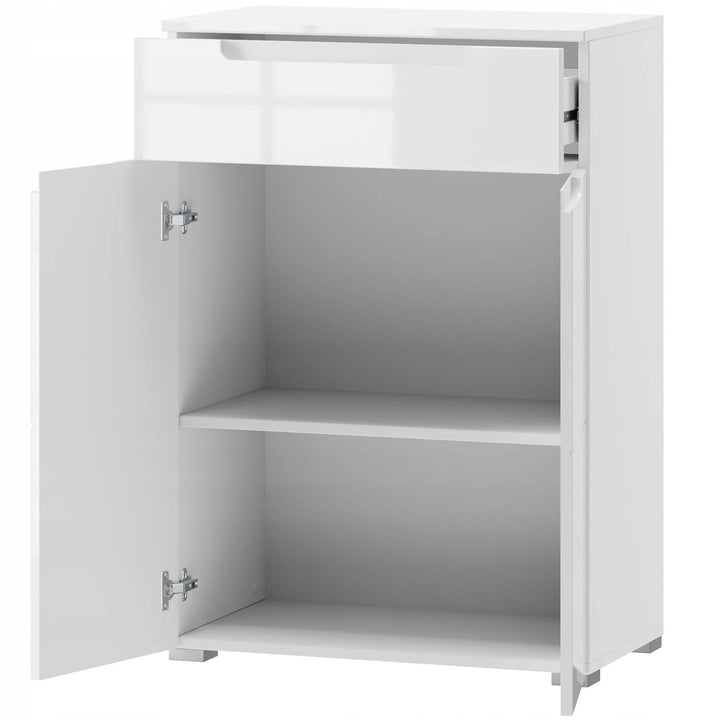 Yinn White High Gloss Tall Sideboard