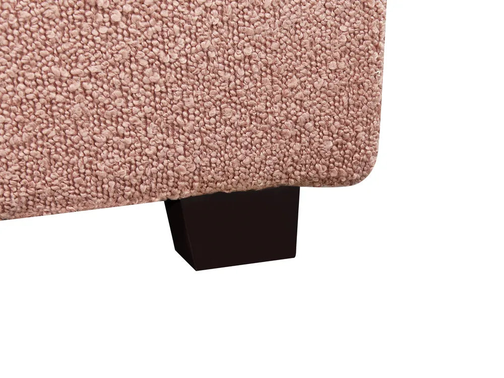 Ottoman Bed Boucle 180 x 200 cm (EU Super King) Pastel Pink Strandy
