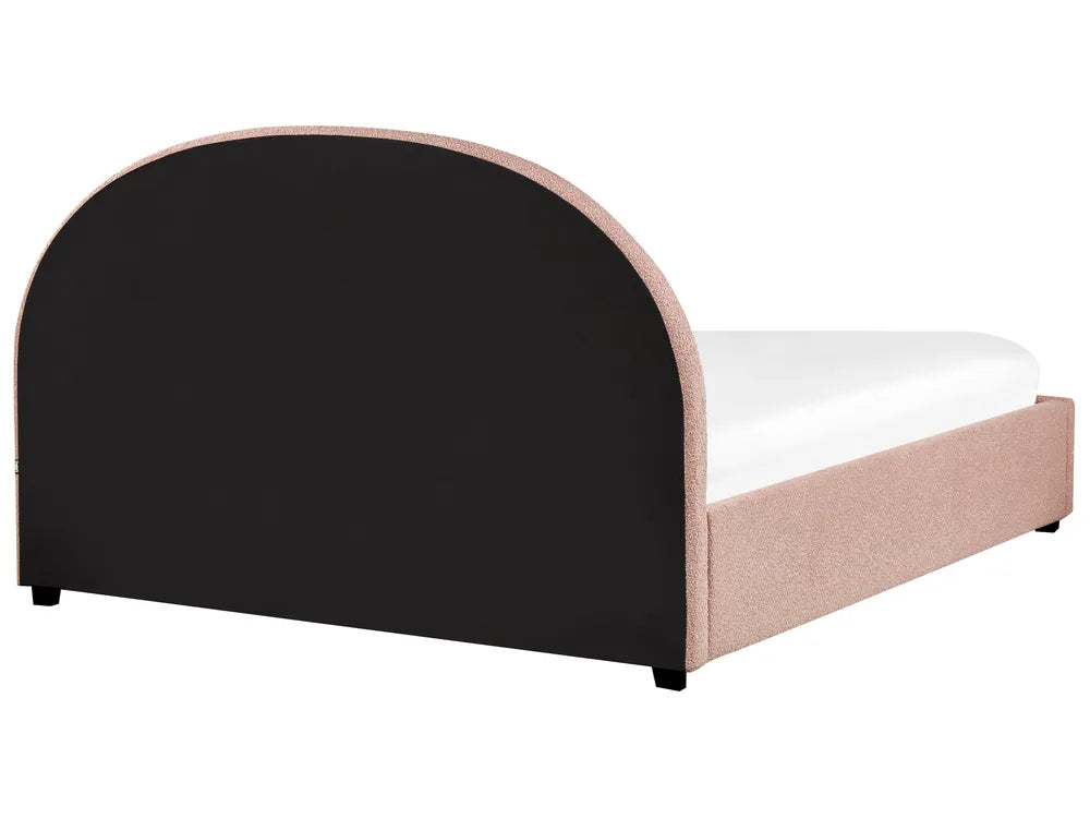 Ottoman Bed Boucle 180 x 200 cm (EU Super King) Pastel Pink Strandy