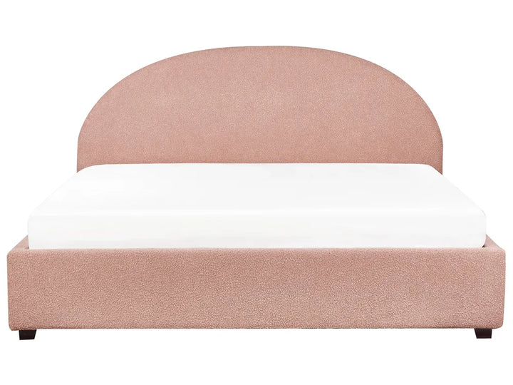 Ottoman Bed Boucle 180 x 200 cm (EU Super King) Pastel Pink Strandy