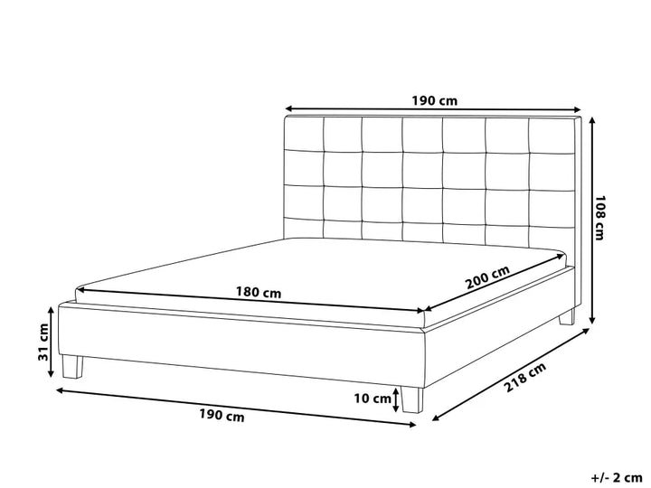 Bed Fabric 180 x 200 cm (EU Super King) Dark Grey Nancy