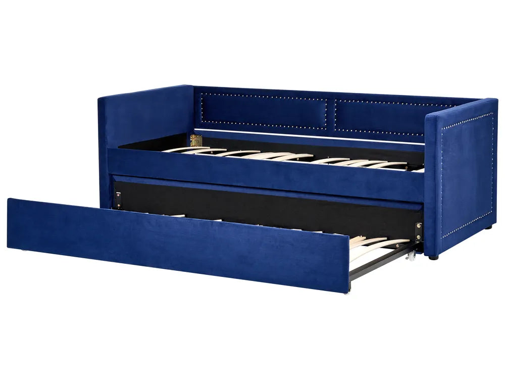 Trundle Bed Corduroy 90 x 200 cm (EU Single) Navy Blue Jilissa