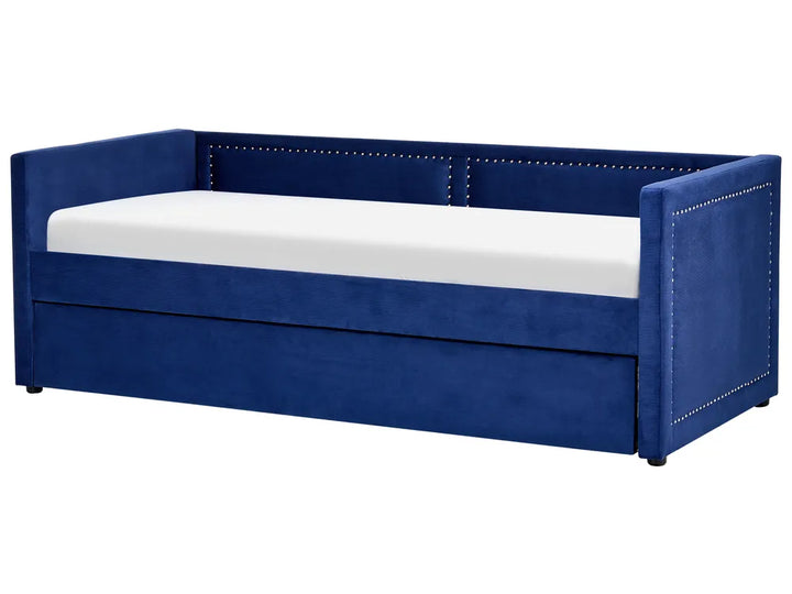 Trundle Bed Corduroy 90 x 200 cm (EU Single) Navy Blue Jilissa