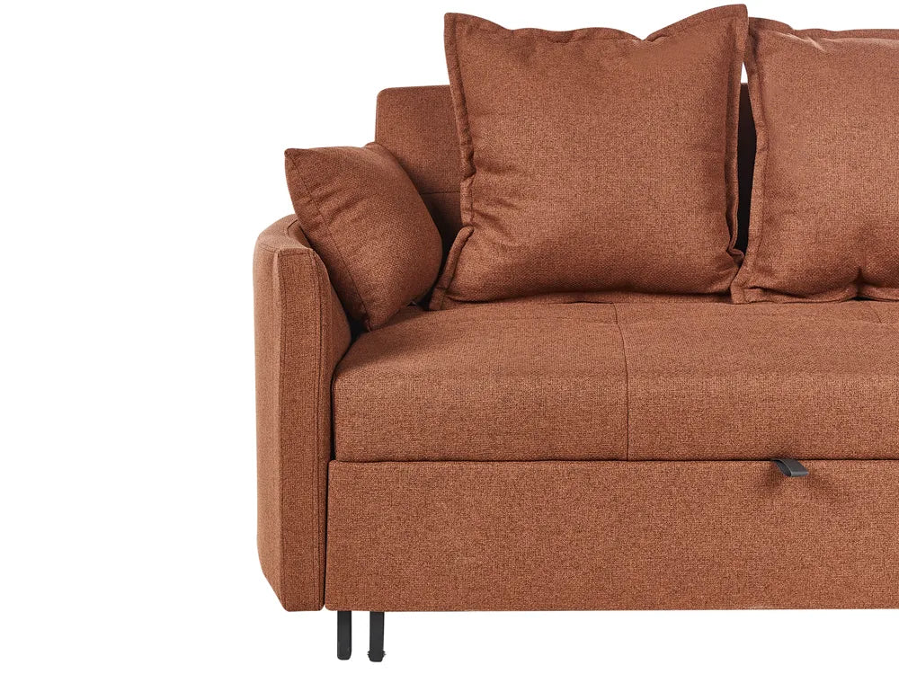 Sofa Bed 2 Seater Fabric Golden Brown Dover