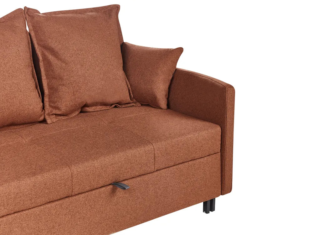 Sofa Bed 2 Seater Fabric Golden Brown Dover