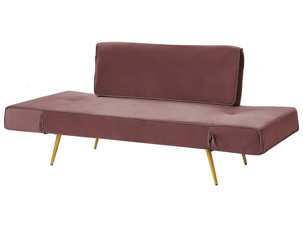 Sofa Bed 2 Seater Velvet Pink Allmon