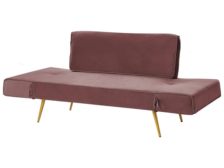Sofa Bed 2 Seater Velvet Pink Allmon