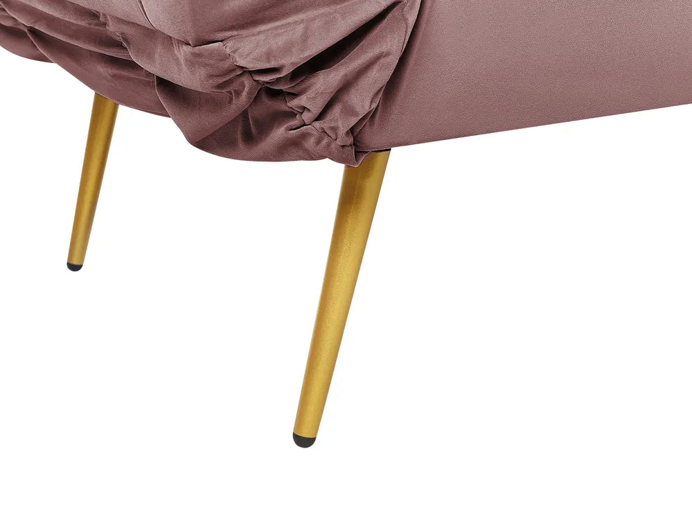 Sofa Bed 2 Seater Velvet Pink Allmon