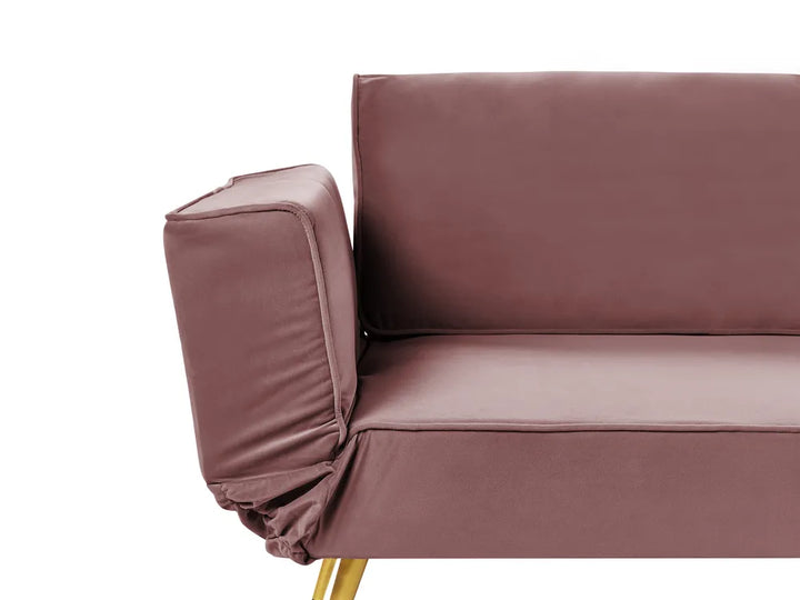 Sofa Bed 2 Seater Velvet Pink Allmon