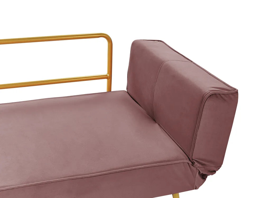 Sofa Bed 2 Seater Velvet Pink Allmon