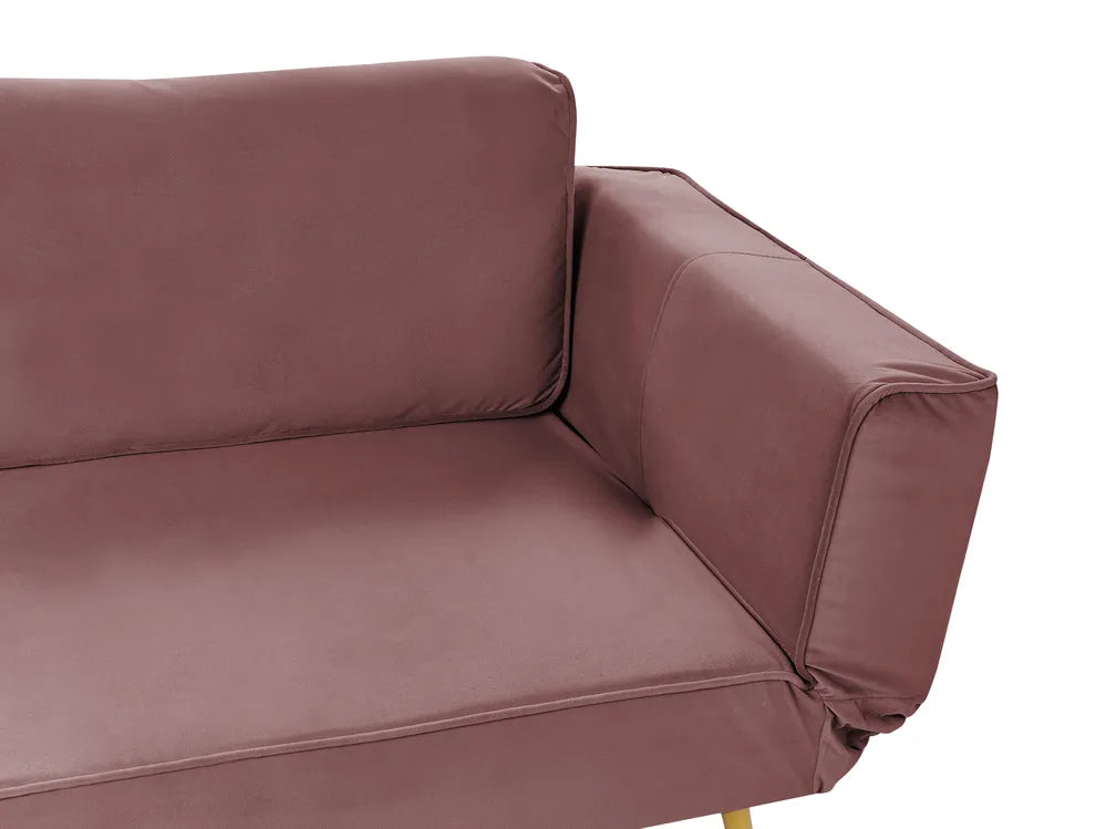 Sofa Bed 2 Seater Velvet Pink Allmon