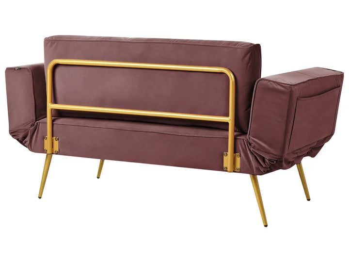 Sofa Bed 2 Seater Velvet Pink Allmon