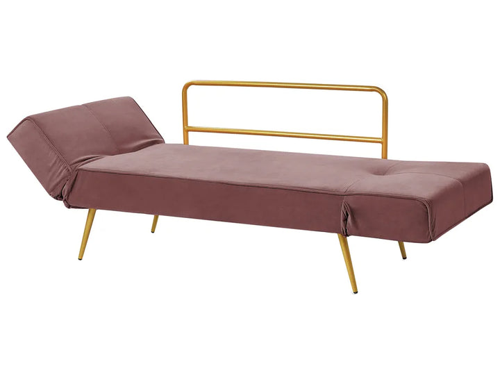 Sofa Bed 2 Seater Velvet Pink Allmon