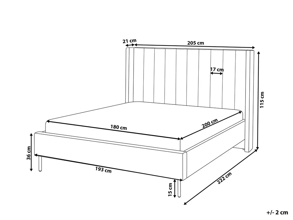 Bed Velvet 180 x 200 cm (EU Super King) Taupe Gaillarde