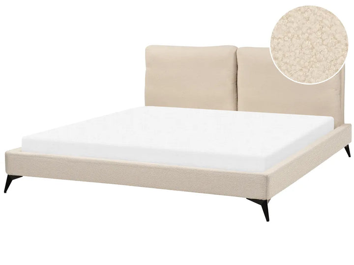 Bed Boucle 180 x 200 cm (EU Super King) Beige Avren