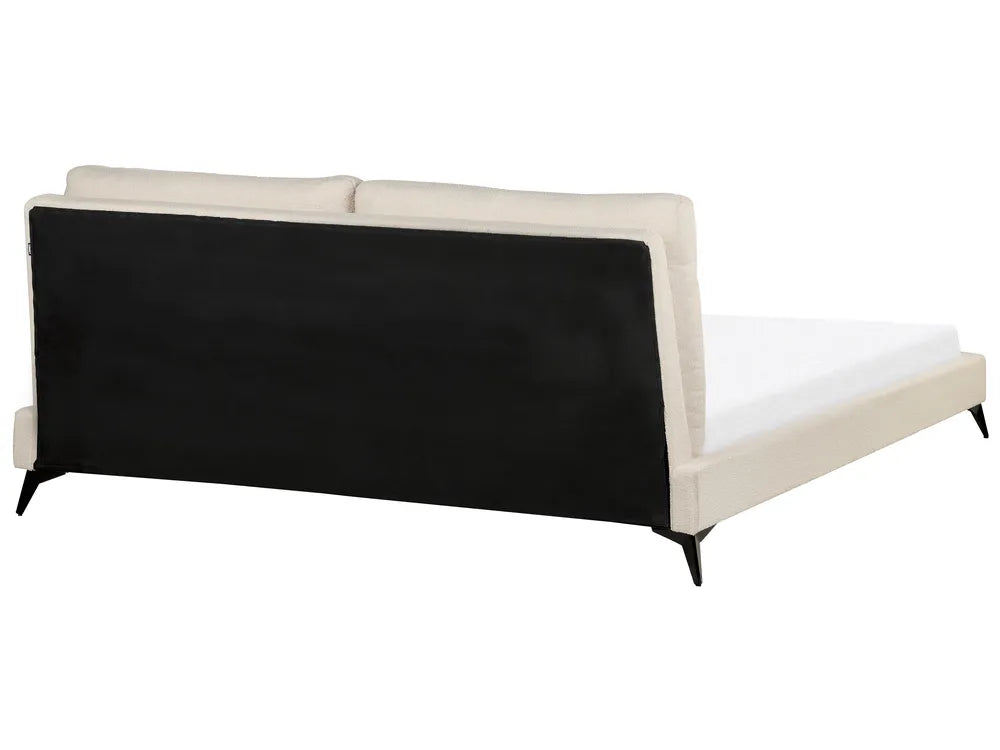 Bed Boucle 180 x 200 cm (EU Super King) Beige Avren