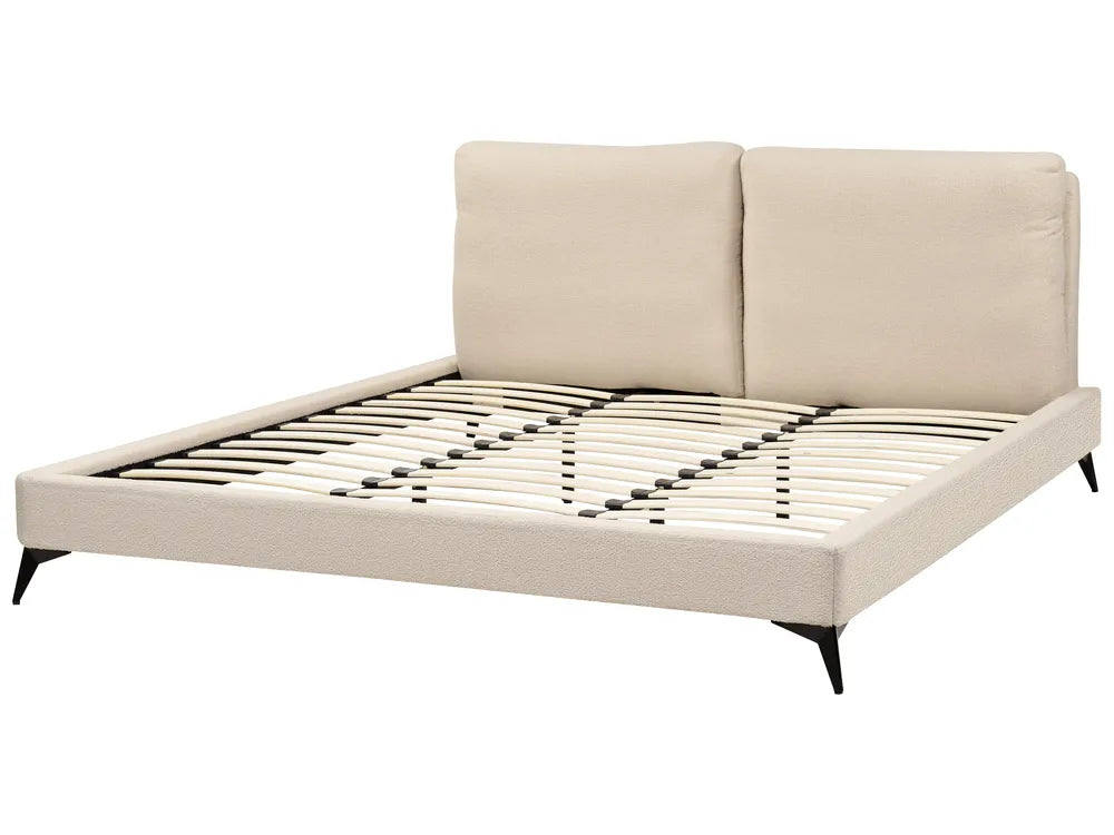 Bed Boucle 180 x 200 cm (EU Super King) Beige Avren