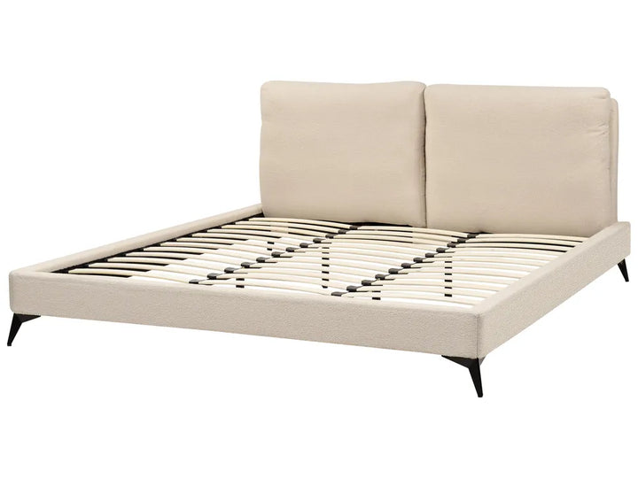 Bed Boucle 180 x 200 cm (EU Super King) Beige Avren