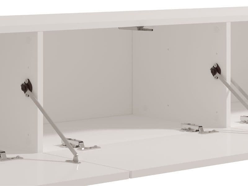Larissa White Slat Effect Wall Mounted Floating Large Wide TV Entertainment Unit