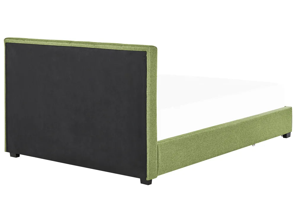 Bed with Storage Drawers Fabric 180 x 200 cm (EU Super King) Green Nancy