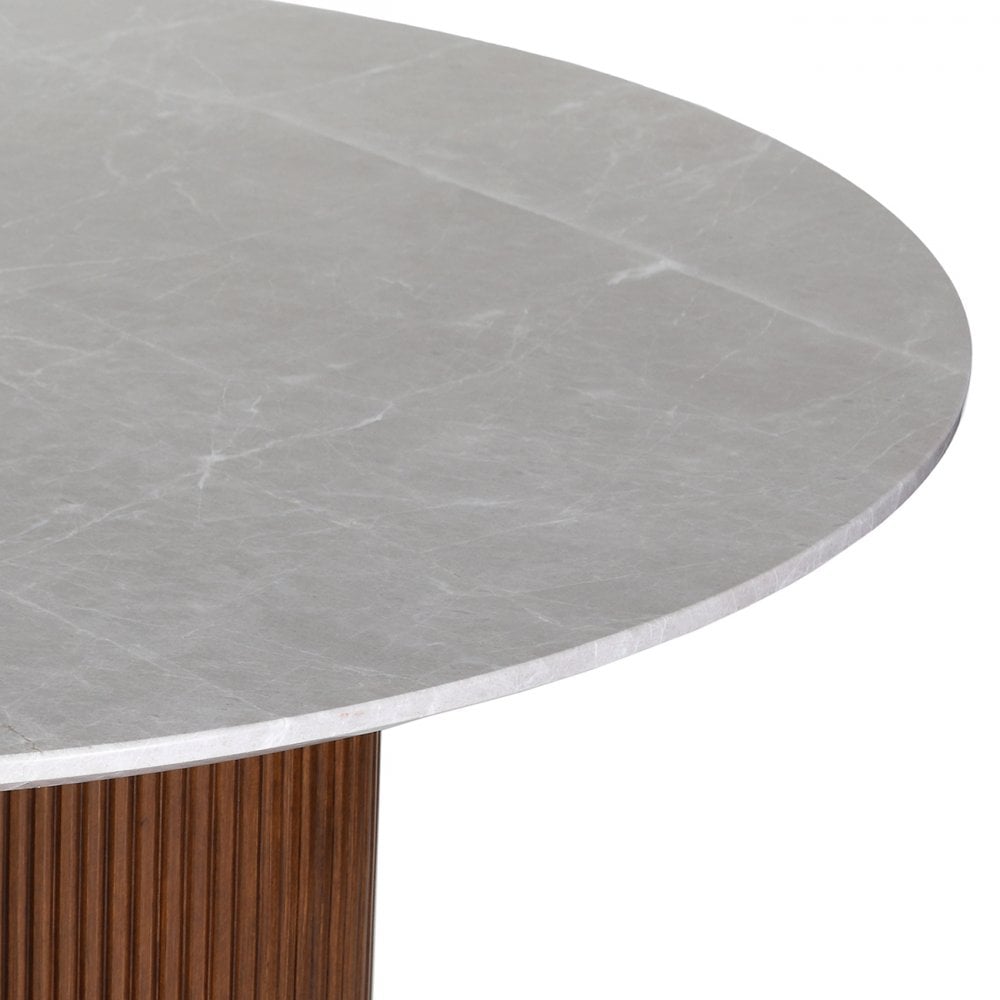 Libra Whitwell Round Marble Top Dining Table