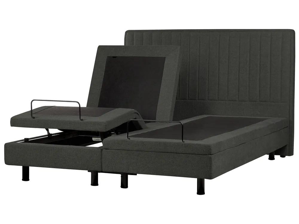 Adjustable Bed Fabric 180 x 200 cm (EU Super King) Dark Grey Antioch