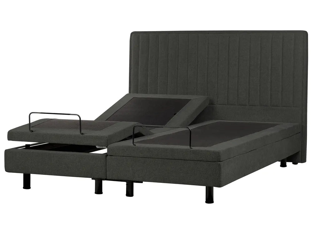 Adjustable Bed Fabric 180 x 200 cm (EU Super King) Dark Grey Antioch