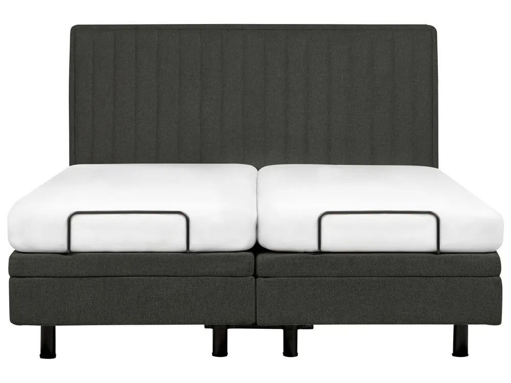 Adjustable Bed Fabric 180 x 200 cm (EU Super King) Dark Grey Antioch