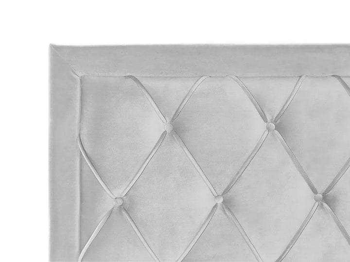 Bed with Storage Drawers Velvet 180 x 200 cm (EU Super King) Light Grey Klea