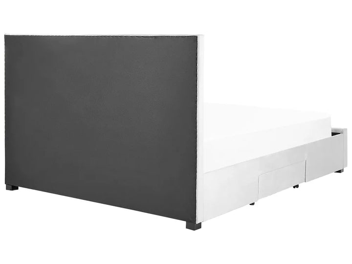 Bed with Storage Drawers Velvet 180 x 200 cm (EU Super King) Light Grey Klea