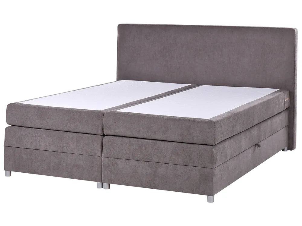 Divan Bed with Storage Fabric 180 x 200 cm (EU Super King) Taupe Vivian