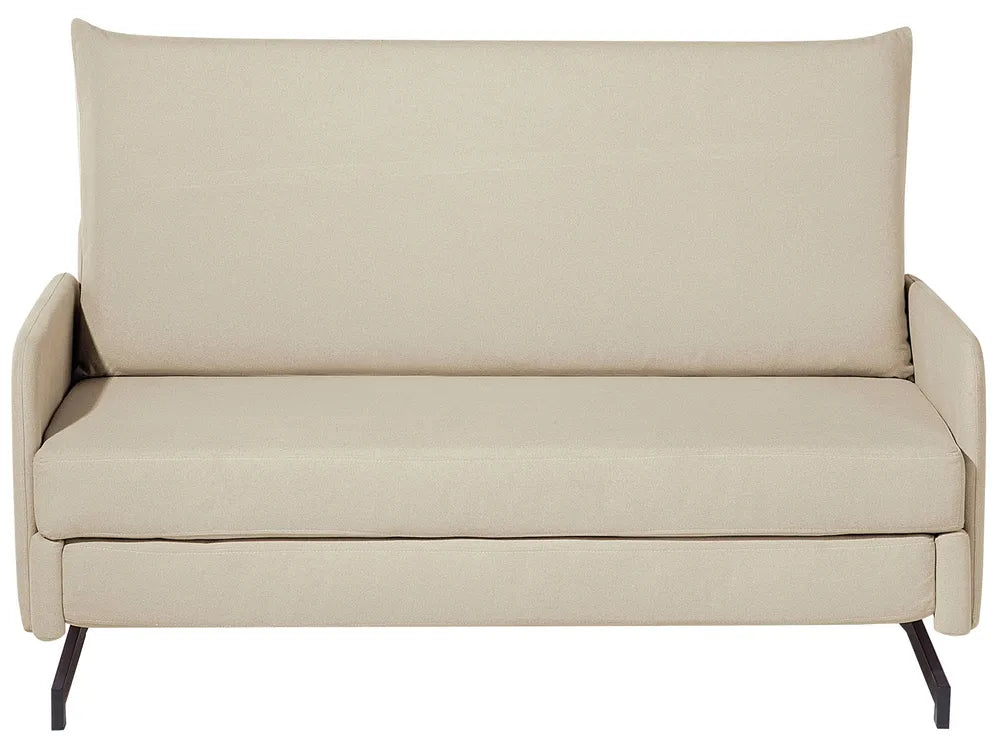 Beige sofa bed on a white background