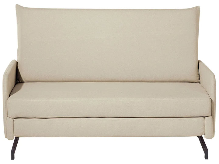 Beige sofa bed on a white background