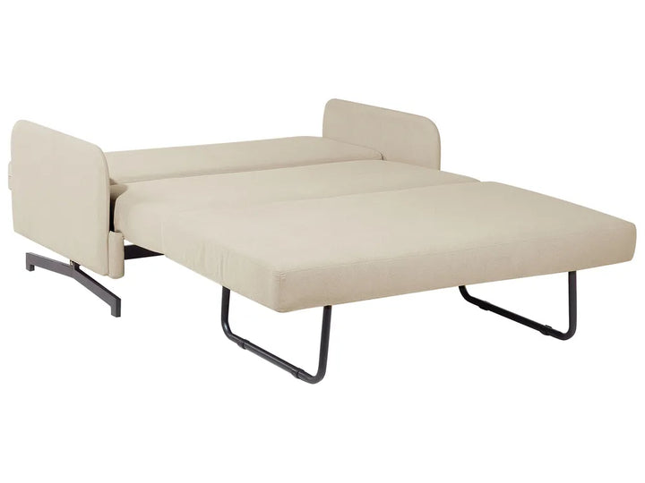 Sofa Bed 2 Seater Fabric Beige Eluna