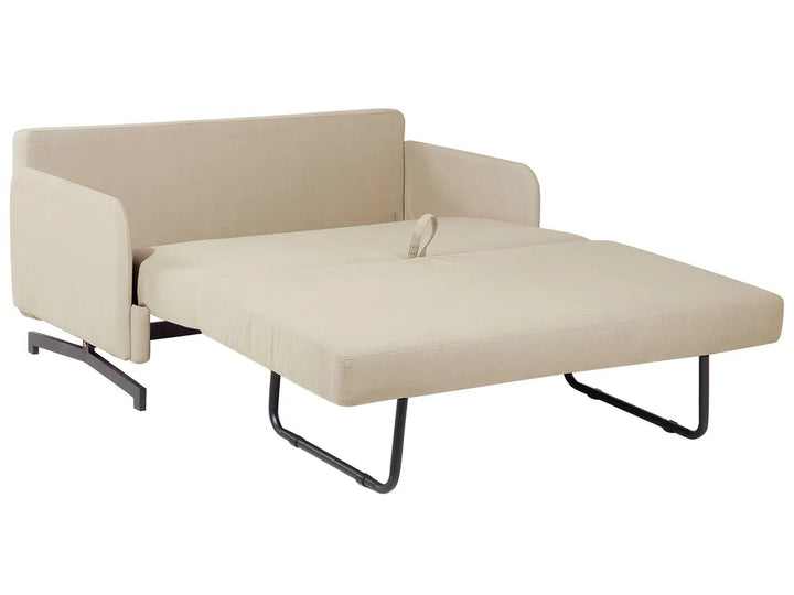 Sofa Bed 2 Seater Fabric Beige Eluna