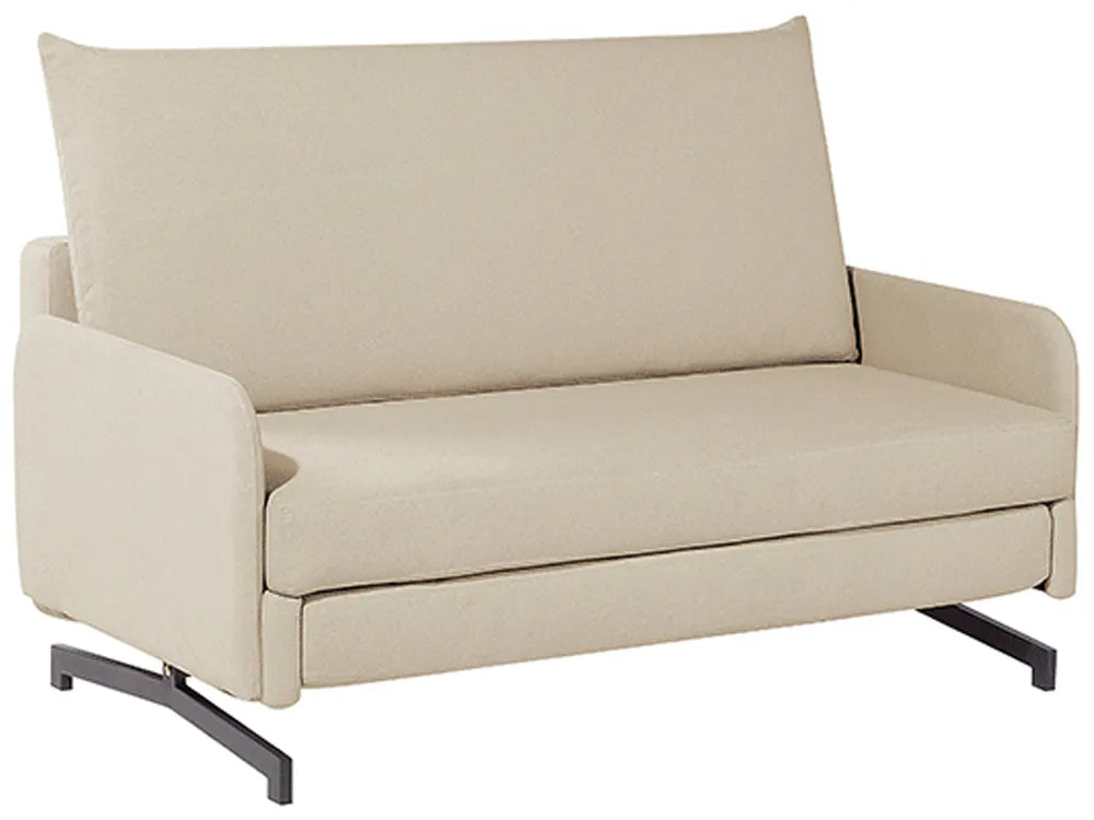Sofa Bed 2 Seater Fabric Beige Eluna