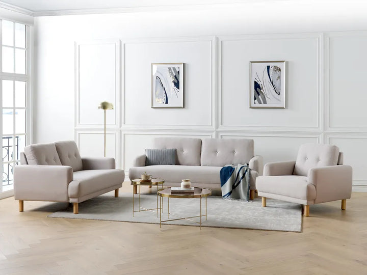 Sofa 2 Seater Fabric Taupe Carlan