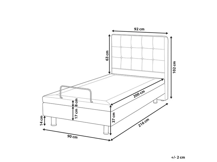 Adjustable Bed Fabric 90 x 200 cm (EU Single) Beige Fehi