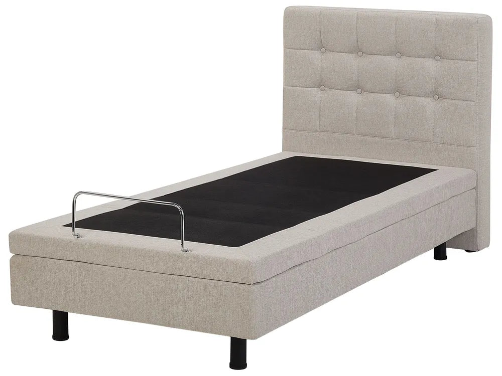 Adjustable Bed Fabric 90 x 200 cm (EU Single) Beige Fehi