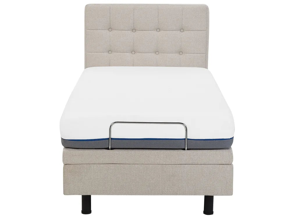 Mattress on a bed frame with a white background