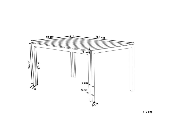 Como Garden Dining Table 150 cm 90 cm Beige