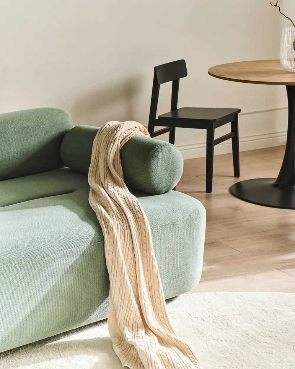 Sofa 2 Seater Fabric Light Green Lorna