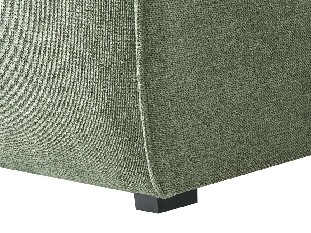 Corner Sofa 3 Seater Chenille Dark Green Right Hand Rafael