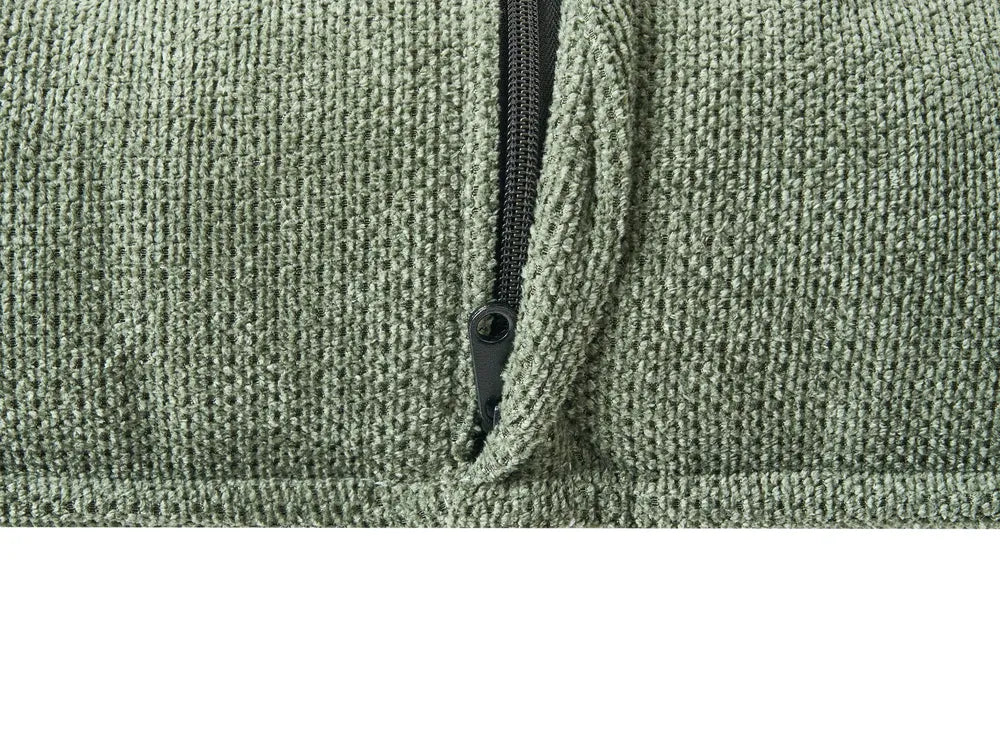 Corner Sofa 3 Seater Chenille Dark Green Right Hand Rafael