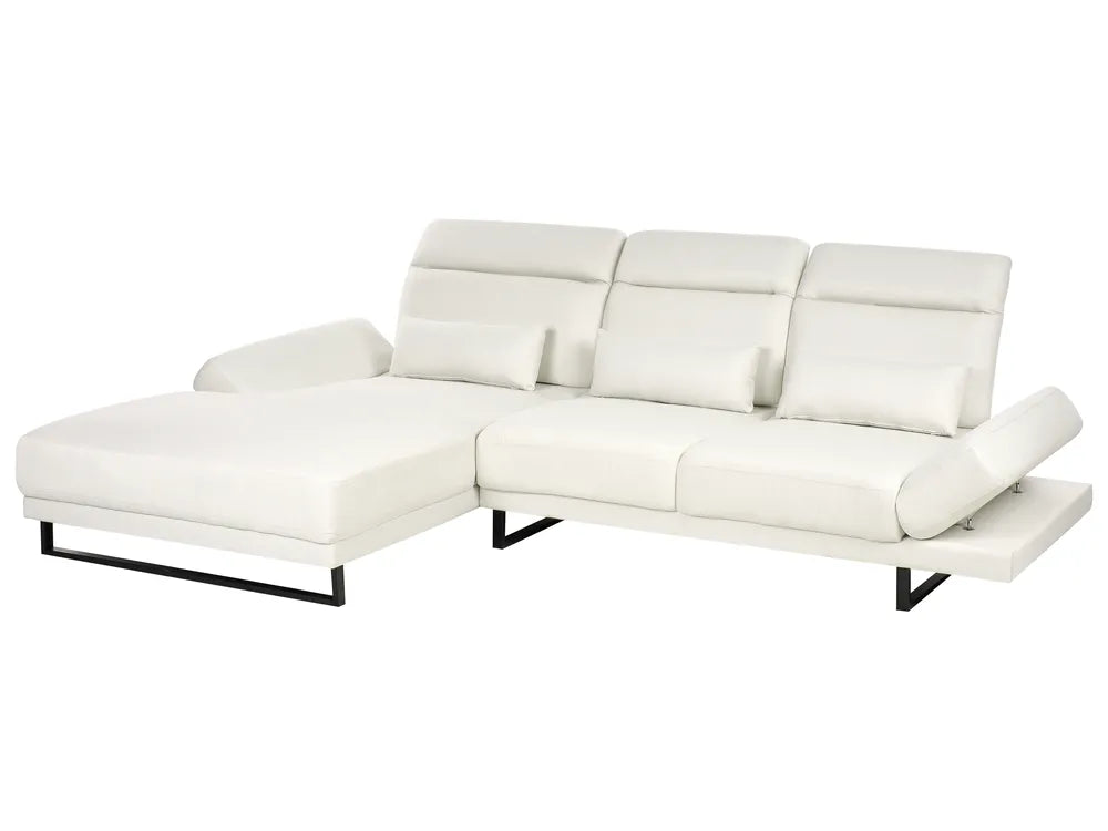 Corner Sofa 4 Seater Fabric Off-White Right Hand Ninja