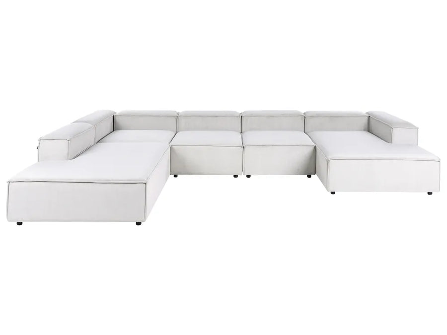 White sectional sofa on a white background