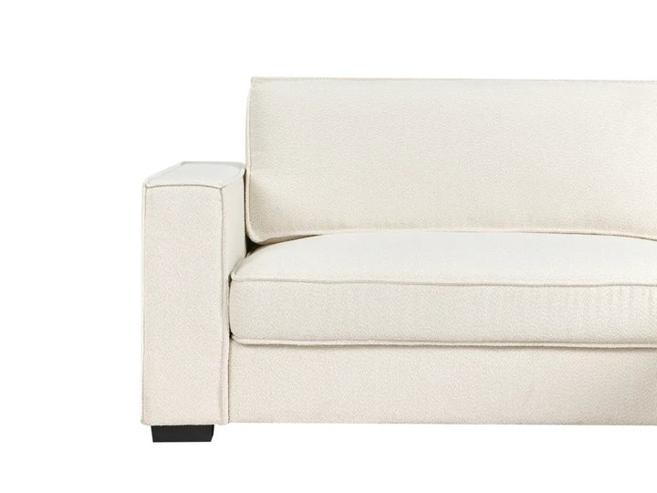 Corner Sofa Boucle Off-White with Ottoman Left Hand Edyth